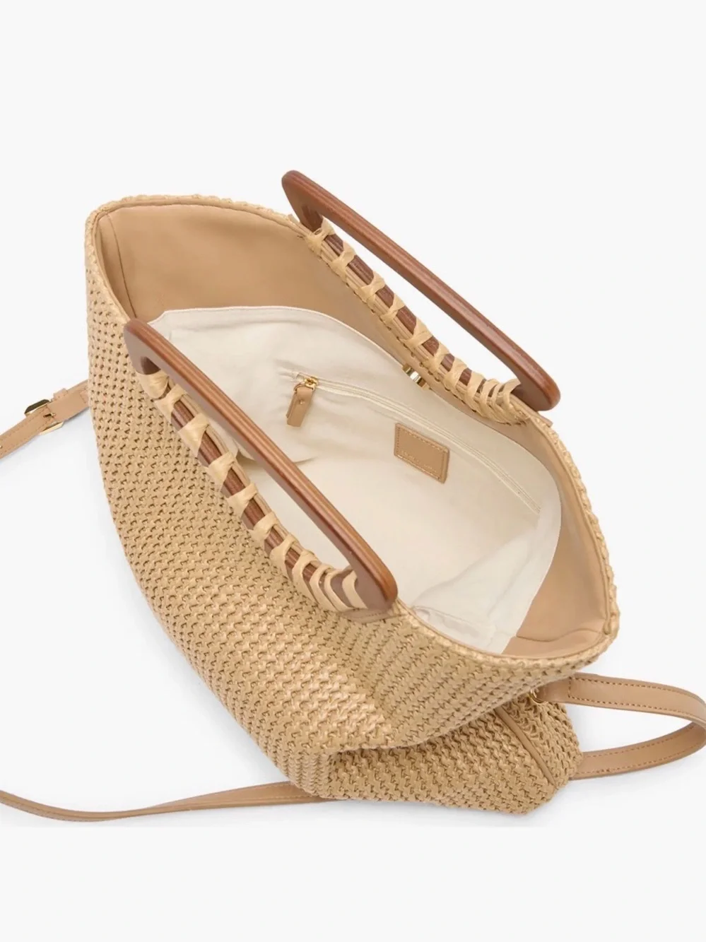 Dolce vita - Woven Fold-Over Clutch Bag in Natural